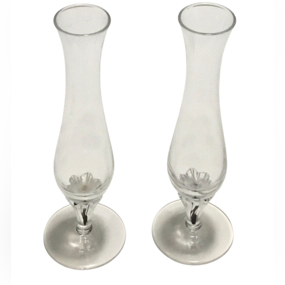Vintage Rare Bohemian Belfor ‘Exquisite’ Handblown Crystal Vases